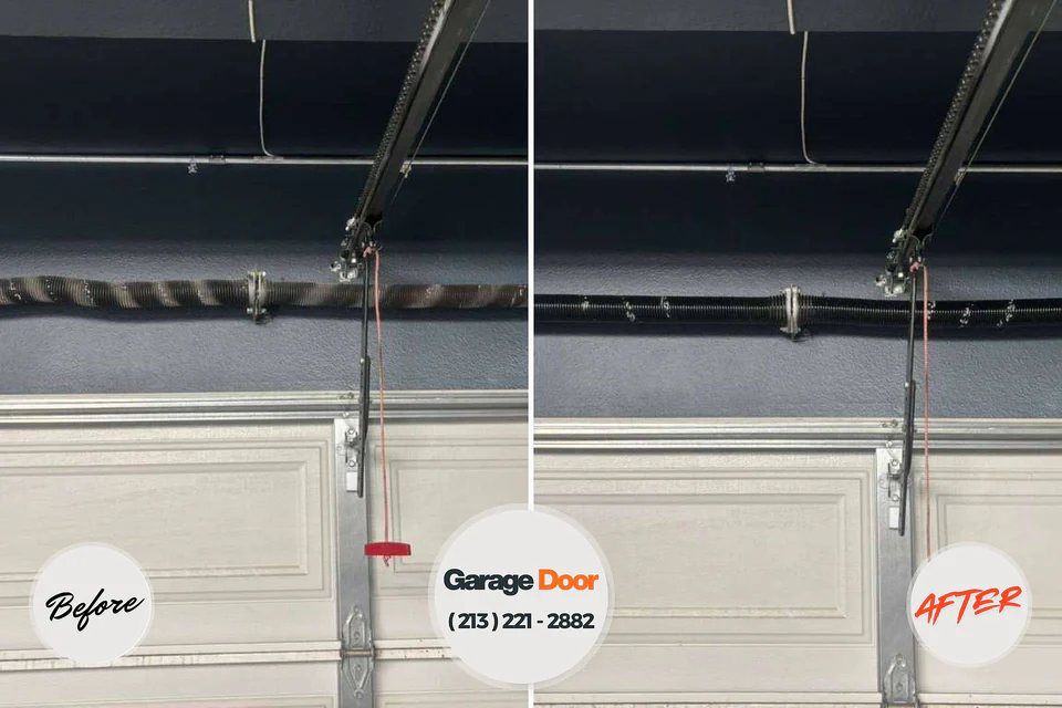 Before and after: garage door repair Merrimac, VA